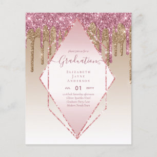GRADUATION INVITES - Dripping Glitter Girly Glamor Flyer