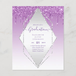 GRADUATION INVITES - Dripping Glitter Girly Glamor Flyer