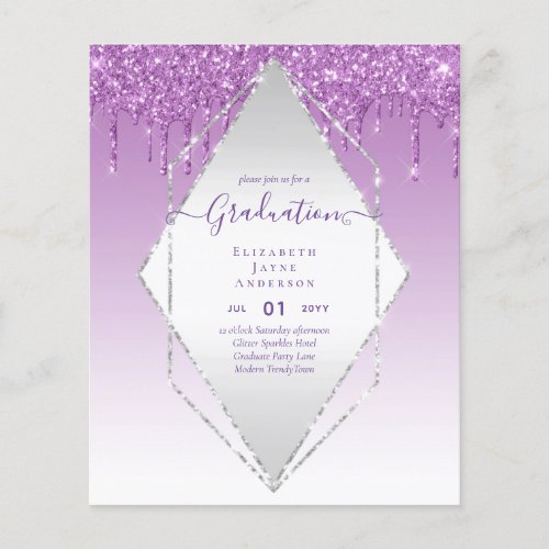 GRADUATION INVITES _ Dripping Glitter Girly Glamor Flyer