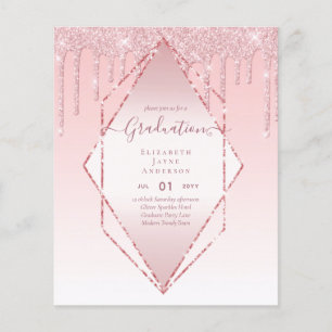 GRADUATION INVITES - Dripping Glitter Girly Glamor Flyer