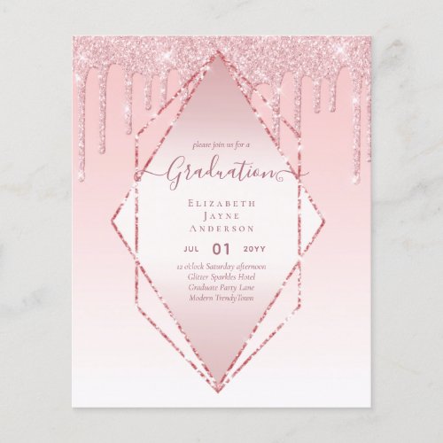 GRADUATION INVITES _ Dripping Glitter Girly Glamor Flyer