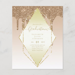 GRADUATION INVITES - Dripping Glitter Girly Glamor Flyer