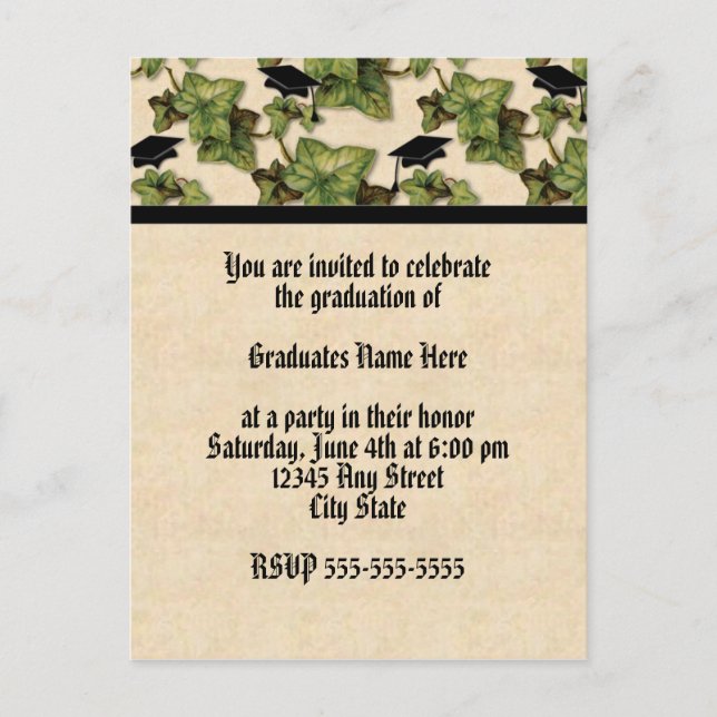 Graduation Ivy Party Invitation (Front)
