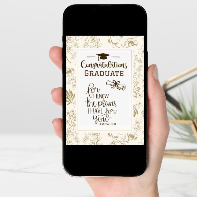 Graduation Jeremiah 29:11 Bible I know the plans Card (Front Digital)