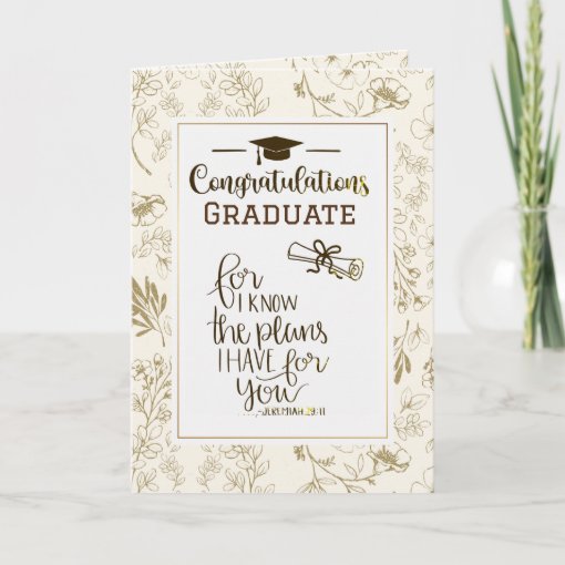 Graduation Jeremiah 29:11 Bible I know the plans Card | Zazzle