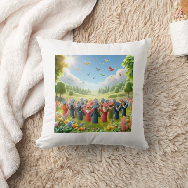Graduation Joy Throw Pillow (Blanket)