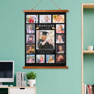 Graduation K-12 Photo Collage Graduate Keepsake Hanging Tapestry