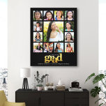 Graduation K–12 Photo Collage Modern Black Gold Canvas Print<br><div class="desc">Be proud, rejoice and showcase this milestone of your favorite grad. Create this elegant, simple, modern, personalized high school graduation K – 12 photo collage canvas wall art for a keepsake you’ll always treasure. A fun, playful visual of bold, graphic, faux gold foil typography, along with their name, class year,...</div>