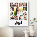 Graduation K–12 Photo Collage Modern Black White Canvas Print<br><div class="desc">Be proud, rejoice and showcase this milestone of your favorite grad. Create this elegant, simple, modern, personalized high school graduation K – 12 photo collage canvas wall art for a keepsake you’ll always treasure. A fun, playful visual of bold, graphic, black typography, along with their name, class year, school and...</div>