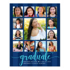 Graduation K–12 Photo Collage Navy Blue Script
