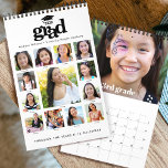 Graduation K–12 Script Photo Collage Bold 15 month Calendar<br><div class="desc">Be proud, rejoice and showcase this milestone of your favorite grad. Create this graphic, stunning, simple, modern, personalized high school graduation K – 12 photo collage 15 month calendar for a keepsake you’ll enjoy throughout the year. On the front, a fun, playful visual of bold black typography and cap icon,...</div>