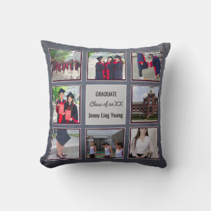 GRADUATION keepsake ADD PHOTOS Wall Art Chalkboard Throw Pillow