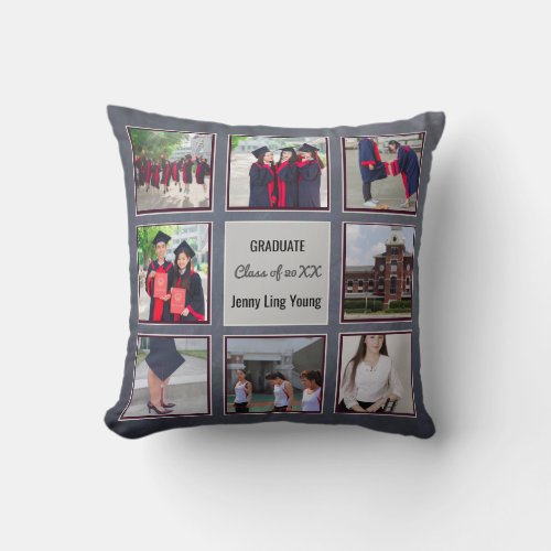 GRADUATION keepsake ADD PHOTOS Wall Art Chalkboard Throw Pillow