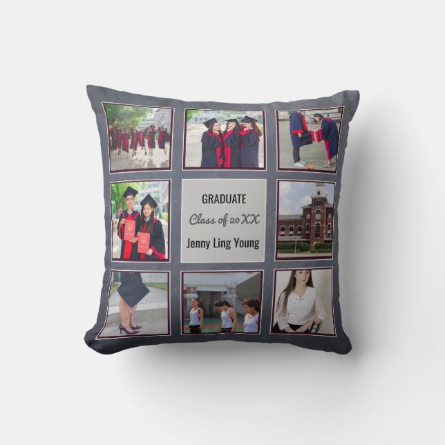 GRADUATION keepsake ADD PHOTOS Wall Art Chalkboard Throw Pillow (Front)