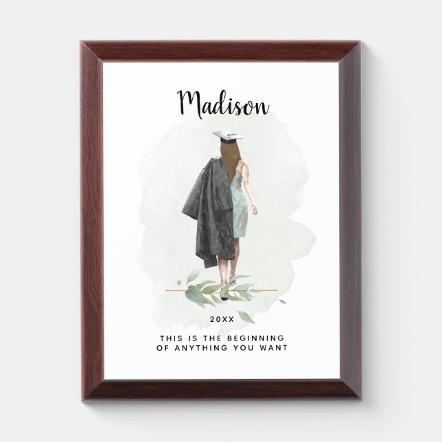 Graduation Keepsake Custom Name Print Award Plaque (Vertical)