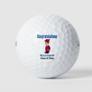 Graduation Keepsake Guy Golfer Graduate Golf Balls