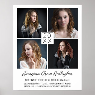 Graduation Keepsake Modern Photo Collage Classic Poster