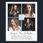 Graduation Keepsake Modern Photo Collage Classic Print<br><div class="desc">Put your school memories on display with this custom,  modern photo collage. The design includes room for 4 of your grad's photos,  along with the year in the center. Below that,  include your graduate's name in elegant script,  the school name,  and accomplishments. Use the easy templates to personalize.</div>