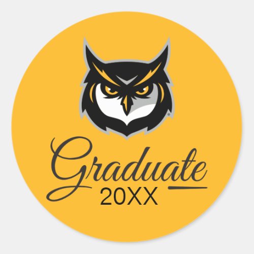 Graduation Kennesaw Owl Logo Classic Round Sticker