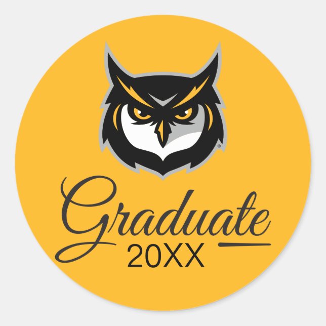 Graduation Kennesaw Owl Logo Classic Round Sticker (Front)