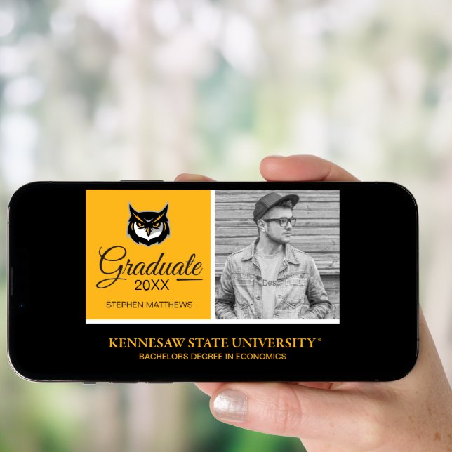 Graduation Kennesaw Owl Logo Invitation (Front Digital)