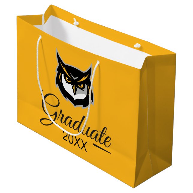 Graduation Kennesaw Owl Logo Large Gift Bag (Front Angled)