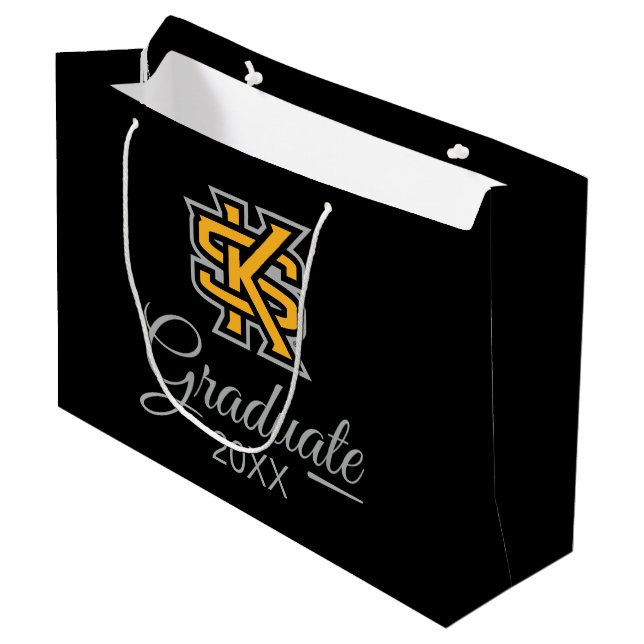 Graduation Kennesaw State Primary Mark Large Gift Bag (Front Angled)