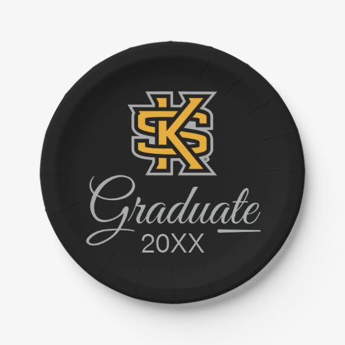Graduation Kennesaw State Primary Mark Paper Plates