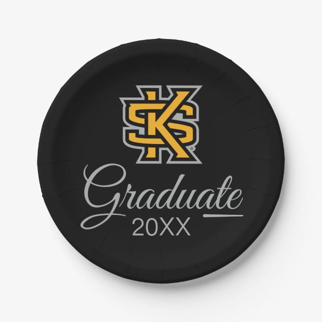 Graduation Kennesaw State Primary Mark Paper Plates (Front)