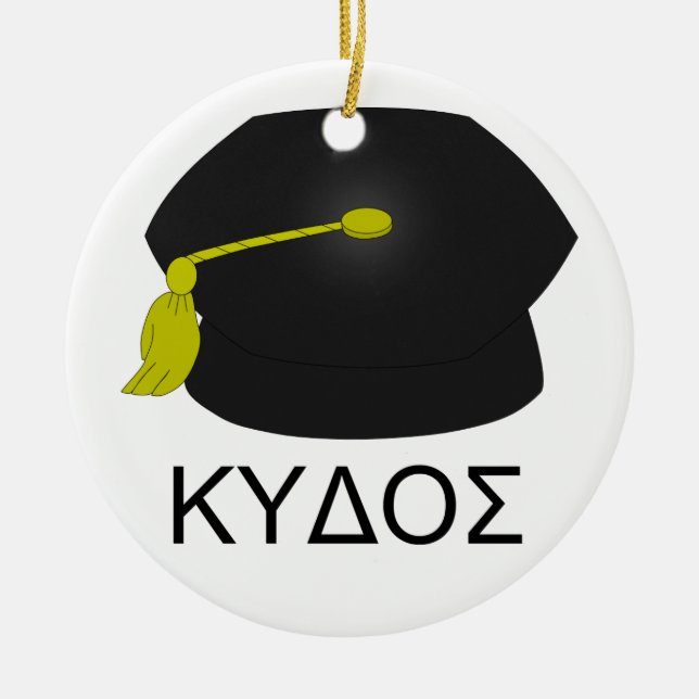 Graduation kudos-Ph.D. Ceramic Ornament (Front)