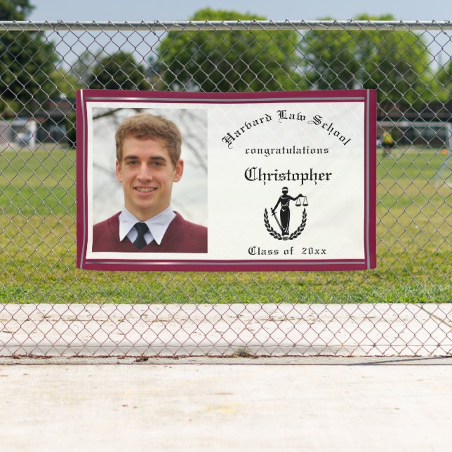Graduation, Law School, Red, Crimson Custom Banner (Insitu)