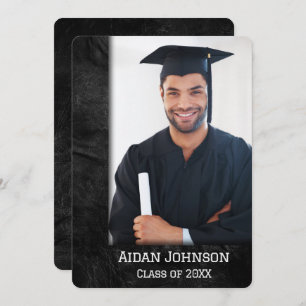 Graduation Leather Photo Frame Invitation