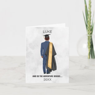Graduation Leavers Gown & Cap Man Holiday Card