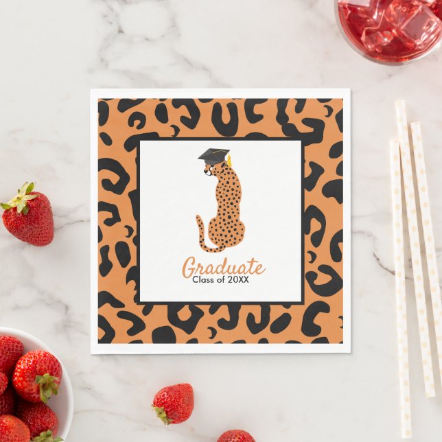 Graduation  Leopard print Custom Class Year  Napkins (Insitu)