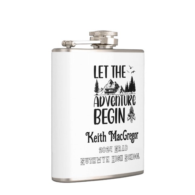 Graduation Let the Adventure Begin Flask (Right)