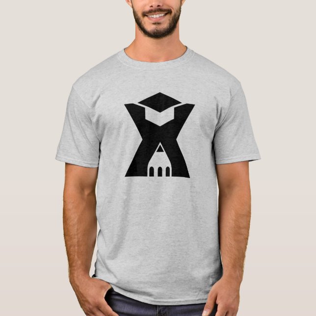 Graduation Letter X Monogram with Pencil T-Shirt (Front)