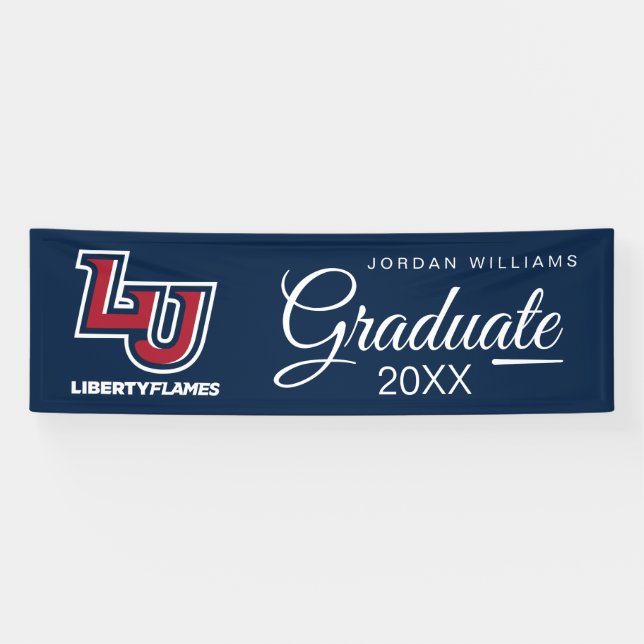 Graduation | Liberty Flames Letters Banner (Horizontal)