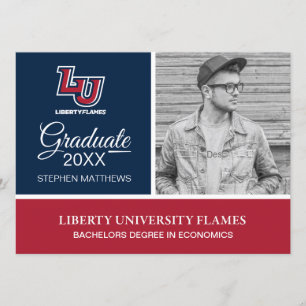 Graduation Liberty Flames Letters Invitation