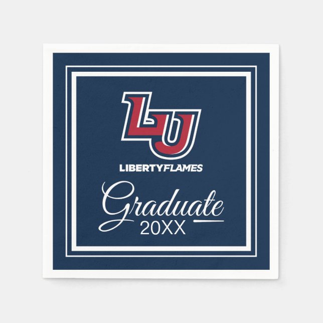 Graduation | Liberty Flames Letters Napkins (Front)