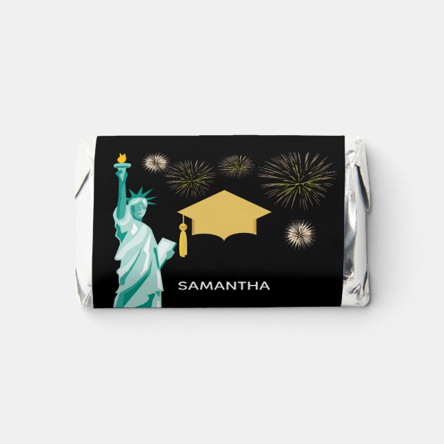 Graduation Liberty Image on Black Hershey's Miniatures (Front)
