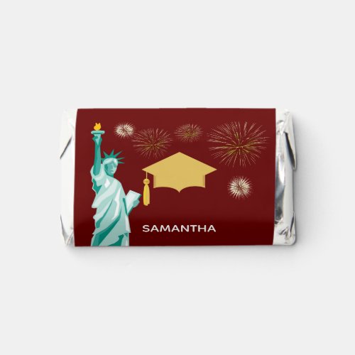 Graduation Liberty Image on Burgundy Hersheys Miniatures