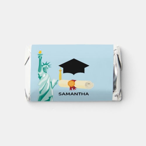 Graduation Liberty Image on Light Blue Hersheys Miniatures