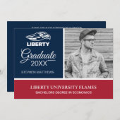 Graduation | Liberty University Athletic Mark Invitation (Front/Back)