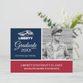 Graduation | Liberty University Athletic Mark Invitation (Standing Front)
