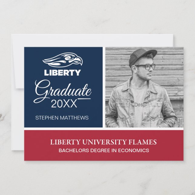 Graduation | Liberty University Athletic Mark Invitation (Front)