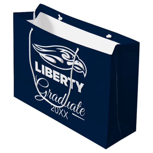 Graduation | Liberty University Athletic Mark Large Gift Bag (Front Angled)
