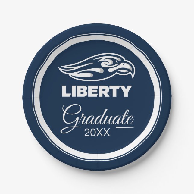 Graduation | Liberty University Athletic Mark Paper Plates (Front)