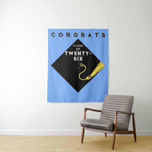 Graduation Light Blue 2026 Party Photo Backdrop (In Situ)