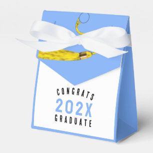 Graduation Light Blue Favor Boxes