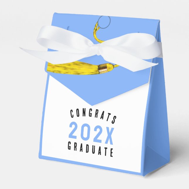 Graduation Light Blue Favor Boxes (Front Side)